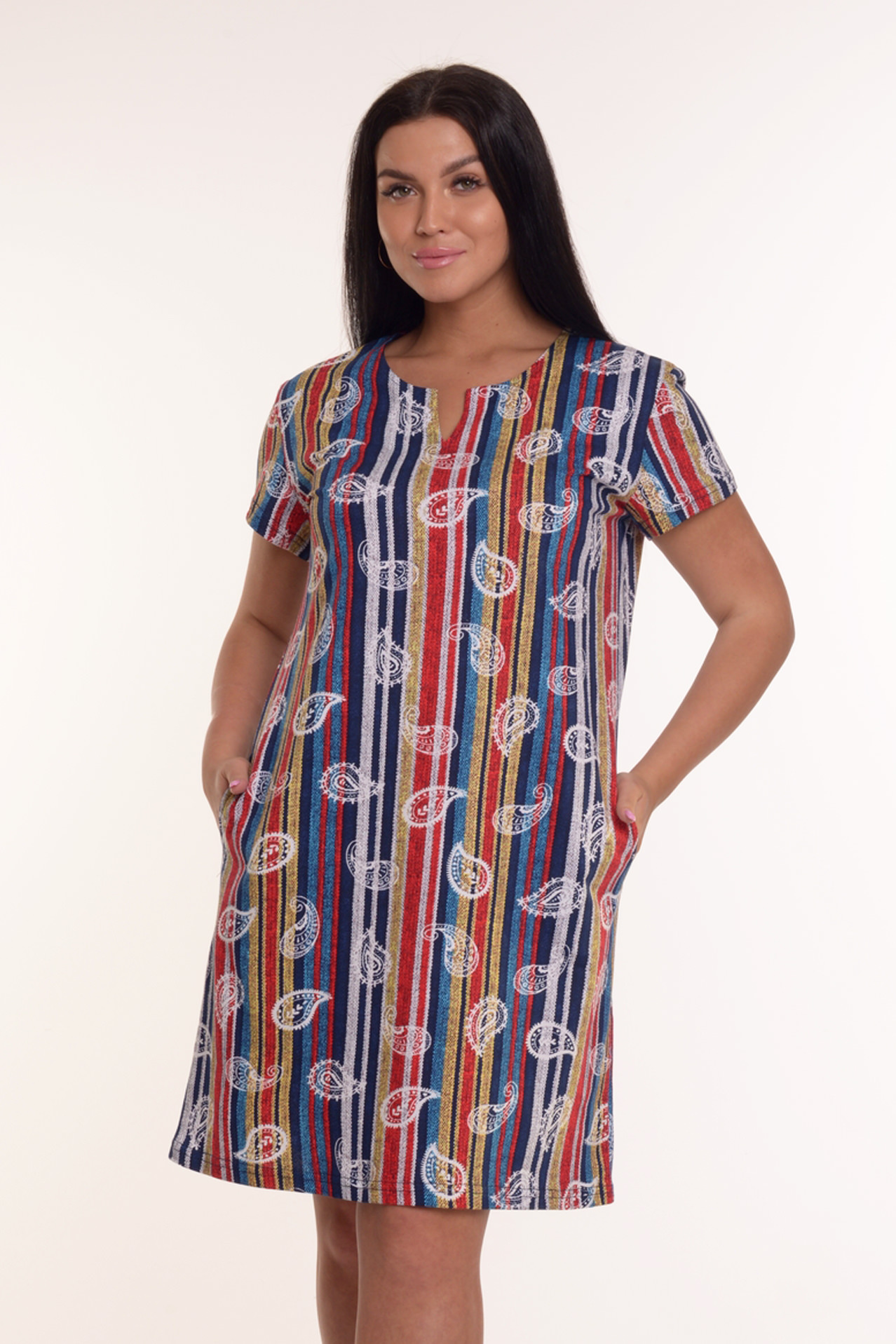 Фото товара 21327, цветная туника из хлопка