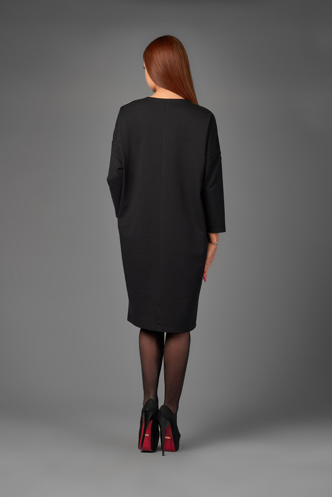 Фото товара 18193, черное свободное платье